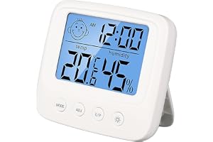 XUXHOU Multifunktionell digital väckarklocka med bakgrundsbelysning, exakt termometer hygrometer för babyrum, bekväm drift för föräldrar