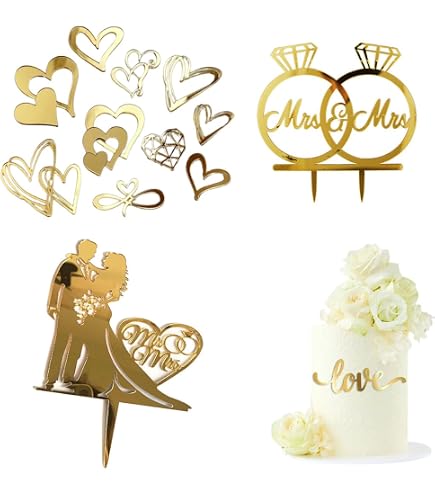 36 Stück Cupcake Topper Mr & Mrs - Rosegold, 12,7 Cm, Für Hochzeitskuchen & Deko