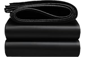 EEATUZTL Abdeckplane 2x2m,Wasserdicht Abdeckplane mit Ösen,UV-Stabilisiert Gewebeplane Schutzplane Bootsplane Zeltplane Bauplane,Reißfest Wetterschutzplane für Camping Garten Anhängerplane,Schwarz