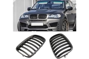 HZTWFC único Slat Line Mate Negro Par Parachoques delantero Rejilla de riñón Rejillas deportivas para BMW X5 X6 E70 E71 2007-2013 Accesorios para automóviles Pieza de repuesto