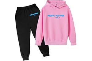 YUEXIRUI Tracksuit Kids Full Set Girls Boys 2 Piece Oversized Outfit Long Sleeve Pullover Hoodie and Loose Sweatpants Jogging Pants Running Walking Hiking Track Suit