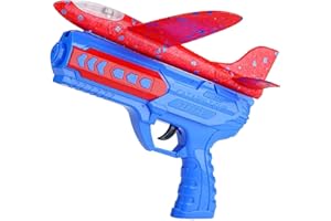 RECIÉNACIDOS Lanzador de Aviones con Pistola de Tiro, Avión de Juguete Volador de Espuma [Colores Aleatorios], Juego Aire Libre, Regalo Cumpleaños o Navidad para Niños y Niñas (1 pistola y 1 avión)