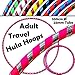 Produktbild PRO Hula Hoops Reifen für Anfänger und Profis (Ultra-Grip/Glitter Deco) Faltbarer TRAVEL Hula Hoop ideal für Hoop Dance, Fitness Training, Zirkus, Festivals, Aerobic & FUN! - Größe 100cm / 25mm, Gewicht 650g (UV Rosa Grip / Silber Glitter)