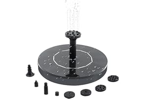 UNILLEA Solar Springbrunnen für Außen 13cm Rund, Kompatibel mit Garten und Teichdekoration, Schwimmende Solar Teichpumpe mit 6 Düsen, Umweltfreundliche Wasserspiel Lösung ohne Batterie