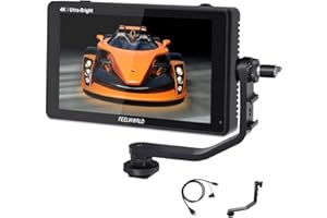 Feelworld LUT6s Monitor de campo de pantalla táctil de 6 pulgadas Utra brillo 2600nits DSLR Cámara Monitor con HDR/3D Lut Waveform Histograma,3G-SDI 4K HDMI Salida de entrada