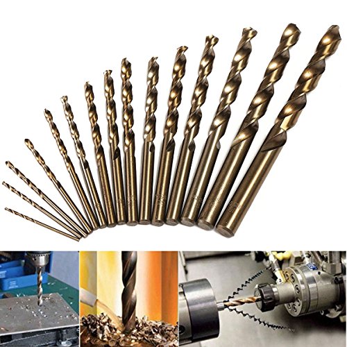 Baban 15pcs M35 Spiralbohrer Bohrer Wendelbohrer HSS-CO High Speed Steel 5% M35 Cobalt Bohrer 1.5-10mm - 2