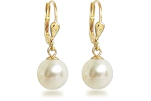 Schöner-SD - vergoldete Ohrhänger Perlen Ohrringe hängend