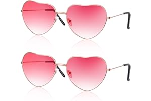 ANLIOTO 2 Stück Rosa Brille Fasching, Brille Orange Party Sonnenbrille Orange Aperol Spritz Kostüm Brille Pink für Herren Damen 70er 80er Party Hippie Accessoire