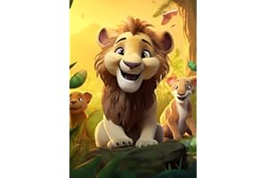 DIUJHUUY 5D Diamond Digital Paintings Kits,DIY Cartoon Animated Lion Theme Full Rhinestone Art Picture,Craft Supplies for Kids and Adults,Perfect Home Wall Decor Gift - 30x40cm