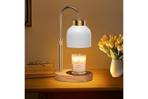 seenlast Lampe Chauffe Bougie, Candle Warmer Lamp avec Minuterie et Variateur, Lampe Bougie électrique Vintage pour Parfumées en Verre, Maison, Chambre, Décoration