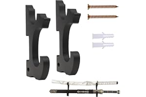 KIKI FANCY 2Pcs Lightsaber Wall Mount - Adjustable Sword Hanger Display Holder for Katana, Wakizashi, Tanto, Genji Sword Weapon Rack (2 Tier)