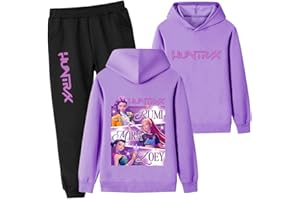 ZhanQuan Girls Tracksuit Boys Hoodies and Trousers 2Pcs Sets Cartoon Purple Kids Clothing