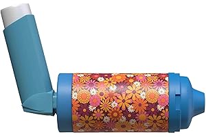 The Inhaler Tailor Spacer Cover in Over 30 Designs – Vegan Leather Spacer Case for Kids and Adults – Handmade in England (Flower Power, AeroChamber Plus Flow-Vu)