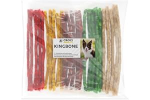 Croci King Bone Munchy – Barritas de Hueso para Perros, de Piel de Vacuno Natural, para la Limpieza de los Dientes, 12,5 cm, 25 Unidades