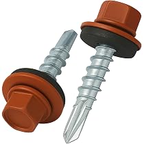SKIR'CO 150 Geverfde Dakschroeven – 4,8x50 Mm, Zeskantig, Met EPDM-ring, Antracietgrijs RAL 7016, Inclusief Bit
