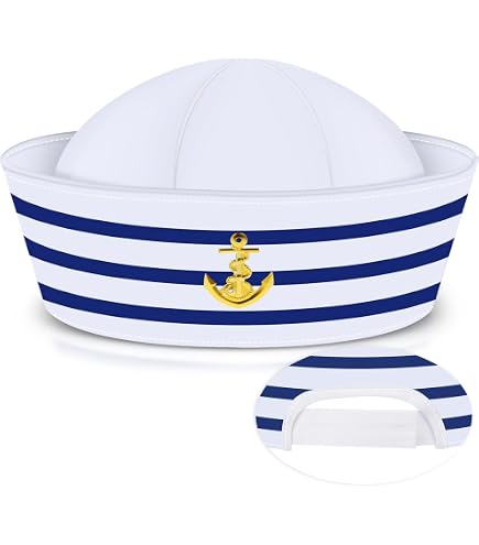 Casquette/serre-tête Marin Pour Déguisement - Accessoire Costume Marin, Carnaval, Halloween, Taille Unique Polyester