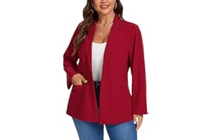 MINTLIMIT XL-5XL Plus Size Women Blazer Long Sleeve Casual Notch Lapel Jackets Business Smart Outerwear Loose Fit with Button Pockets