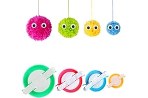 Pom Pom Maker,4 Tailles Fluff Ball Weaver Needle PomPom Maker Set-DIY Pompoms Kits de fabrication de poche artisanale-Jeu de tricoterie Ensemble d'outils artisanaux - RRigo