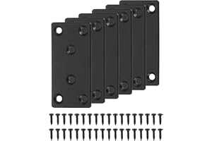 QUARKZMAN 6 Set platta reparationsplattor, 1,6 x 3,15 tum platt rostfritt stål rack monteringsplattor skarvplattor med skruvar för reparation av hörnmöbler trä