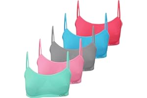 LOREZA ® 5 Bustier per Ragazze in Microfibra Reggiseno Sportivo Intimo con Schiena Spalline Spaghetti