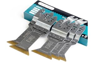 Acroma Lot de 5 lames oscillantes universelles M42 HSS bimétalliques pour outil multifonction, lame extra longue de 5,1 cm et 7,6 cm, idéales pour couper plongeantaffleurer à plusieurs matériaux