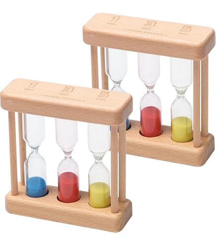 BAWAQAF Clessidra in legno, orologio a clessidra, 3 minuti, adatto per vetro di sabbia, spazzolino da denti, timer contatore del tempo, regalo per bambini, decorazione per la casa