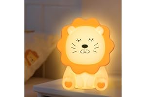 AGSTMG Luce Notturna Bambini Leone Luce Notte Touch Lampada Cameretta Ricaricabil con 7 Colori Morbide Regolabile Luce Allattamento Notte Anti-riflesso Lampada Comodino Amimali per Bambini Neonato Cameretta