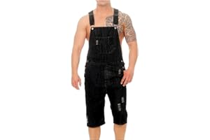 NUSGEAR 2023 Pantalones Cortos de Vaquero para Hombre Monos Peto Mezclilla Slim Fit Casual Trabajo Jumpsuit Verano Jeans Moda Fiesta Pant