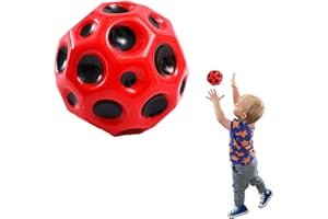 NEERIX Mondbällen, Hochsprung-Gummiball, Weltraumball, Mondball, High-Bounce-Lochball,Jump Ball, springende Bälle,Space Theme Bouncy Balls(Rot)