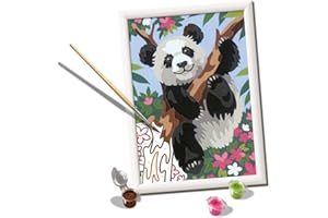 Ravensburger - CreArt Serie D, Panda, Pintura por Numeros, Kit de Pintura para Niños, Juego Educativo para Niños de 9+ Años, 26x20 cm