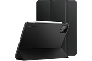 JETech Coque pour Xiaomi Pad 7/7 Pro (11,2 Pouces, Modèle 2025), Fine Translucide Arrière Trifold Folio Support Protecteur Tablette Housse Étui avec Veille/Réveil Automatique (Noir)