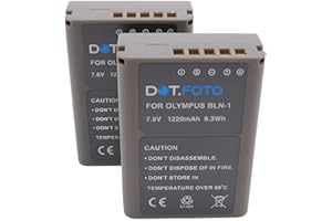 2 x Dot.Foto BLN-1 Premium 7.6v / 1220mAh Batería Recargable para Olympus OM-D E-M1, E-M5, E-M5 II, Pen E-P5, Pen-F, HLD-6
