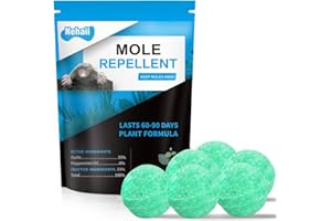 Nehaii Mole Repellent Balls, Effective Mole Deterrent for Gardens UK, Easy to Use Mole Repeller for Outdoors, Mole Repellent Safe for Pets, Prevents Damage to Lawns & Gardens 6p