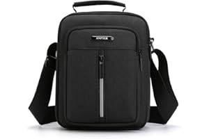 ANPTER Borsello Uomo Tracolla Borsa a Spalla da Uomo Borse Messenger di Grande Capacità Regolabile Piccola con Tasche Multiple per Lavoro Ufficio Viaggio Commerciale(Borsa a tracolla in nylon nero)