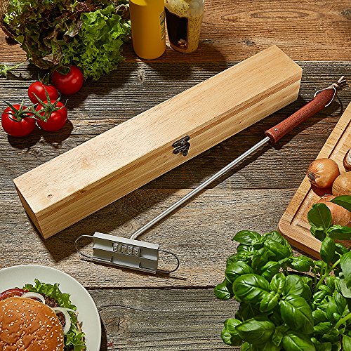 BBQ Brandeisen mit wechselbaren Buchstaben und edler Holzbox – der Fleischstempel für den Grill von Crazy Kitchen – Grillzubehör – ideale Geschenkidee für Männer zum Vatertag – Brenneisen zum Grillen - 7