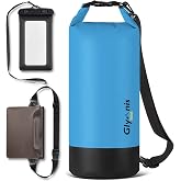 Glymnis Waterproof Bag 5L/10L/20L with Waist Bag for Rafting Kayaking Beach | With Waist Bag and Carrying Strap, Waterproof f