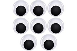 TOAOB THE ONE AND ONLY BABY TOAOB 8 Piezas Ojos Móviles 50mm Blanco y Negro Grande Ojos Móviles de Plástico con Autoadhesivos para La Decoración de Bricolaje Accesorios Artesanales