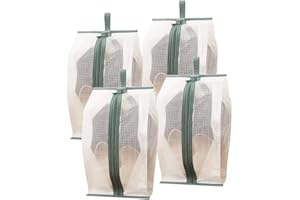 Veki Schuhtasche Schuhbeutel für Reise Koffer Klare wasserdichte Schuh Aufbewahrungstasche für Reisen und Täglichen Gebrauch Große Faltbare Schuhsack Reise für Schuhe Shoe Bag (Grün, 4 Stück)