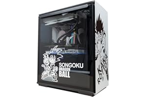 TENSUKA Nostalgische Anime-Aufkleber für PC-Gehäuse, klassische Cartoon-Dekor-Aufkleber für ATX-Computergehäuse, leicht entfernbar, wasserdicht (Schwarz und Weiß)