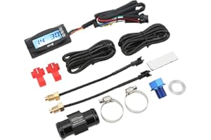AMONIDA Thermomètre Numérique pour Moto, Jauge de Température de l'eau Jauge de Température d'huile étanche pour Moto Écran LCD 4 en 1 (M14*1.25) Compteur Moto Universel