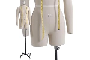 WAHHWF Female Mannequin Torso Dress Forms for Sewing, Pinnable Body Form with 2 Soft Arms, Tailor Dressmaker Dummy Mannequin on Wheels, Adult Full Size (Color : White, Size : S)