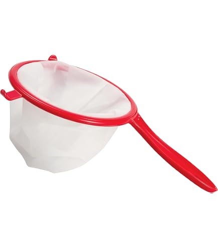 linoows Bocche Smalto – Colino, Setaccio, durchschlag – con Piede – Smalto – Bianco – Bello nostalgisch – 21 cm