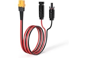 ELFCULB 10AWG 6FT Solar to XT60 Charging Cable Solar Connector to XT60 Female Adapter Cable for Solar Panel to Portable Power Station (1.8M)