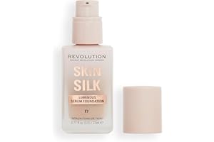 REVOLUTION BEAUTY LONDON Makeup Revolution, Skin Silk Serum Foundation, Light to Medium Coverage, Contains Hyaluronic Acid, F7, 23ml