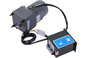 FETCOI Getriebemotor 220V Getriebemotoren Kit | 0-68rpm | Hohe Drehmomente Einstellbarer Elektromotor Wechselstrom Einphasig Asynchron Getriebemotor + Getriebe + Regler | 1:20(20 K) (40W)