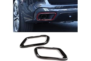UIEOHOUT En acier inoxydable, couvercle de goulot d'échappement, couvercle de cadre de pot d'échappement, couvercle de modélisation pour BMW X5 X6 X7 G05 G06 G07 M Sport 2019-2022 (noir brillant)