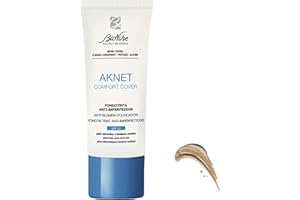 BioNike Aknet - Comfort Cover Fondotinta Non Comedogeno per Acne, Coprenza Medio-Alta, Anti-Imperfezioni, Finish Matte e Texture Leggera, Naturale e Confortevole sulla Pelle, N. 102 Sable, 30 ml