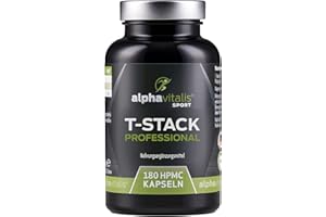‎ALPHAVITALIS TESTO STACK KAPSELN - T Booster hochdosiert - Maca Extrakt, Tribulus Terrestris, D-Asparaginsäure, Bockshornklee, Zink uvm. - 180 Kapseln