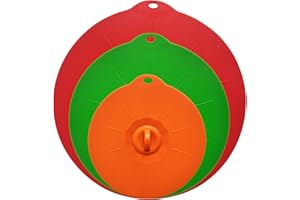INCNMAD Coperchi in Silicone 3 Pezzi Dimensioni Diverse Coperchi a Ventosa Riutilizzabili Coperchio per Microonde Ciotole Pentole Padelle Forno Frigorifero