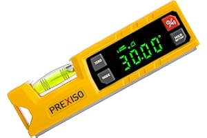 PREXISO Livella Digitale & Inclinometro Digitale, 18 cm 0-90° & 0-180°, Livello a Bolla con V-Groove Magnetico & Indicatore Audio per Falegnameria, Seghe e Livellamento Casa